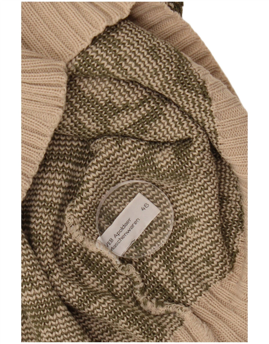 Maglione da donna VINTAGE con scollo a barca IT 46 Large Beige geometrico