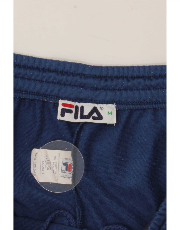 Pantaloni da tuta da uomo Fila in poliestere color block blu medio