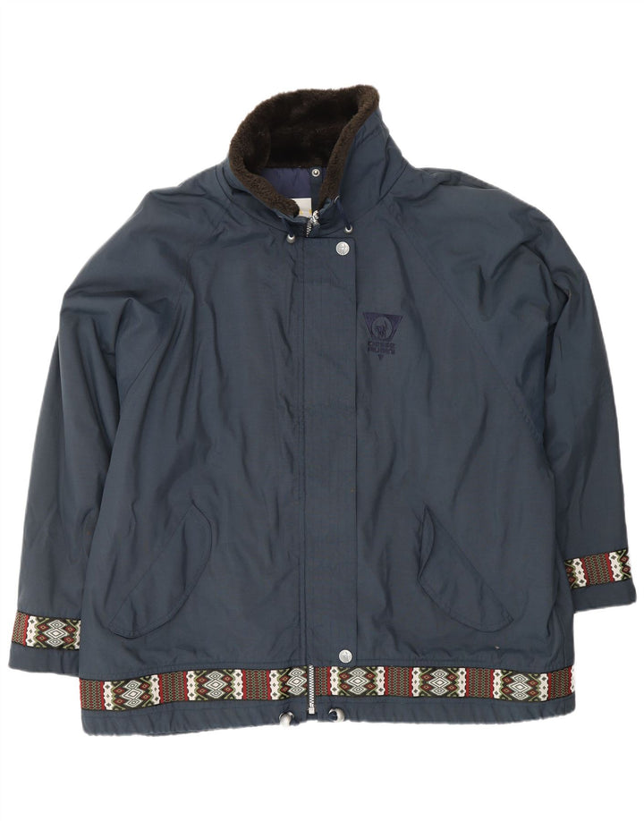 CIESSE PIUMINI Womens Oversized Windbreaker Jacket Size 48 Large Navy Blue