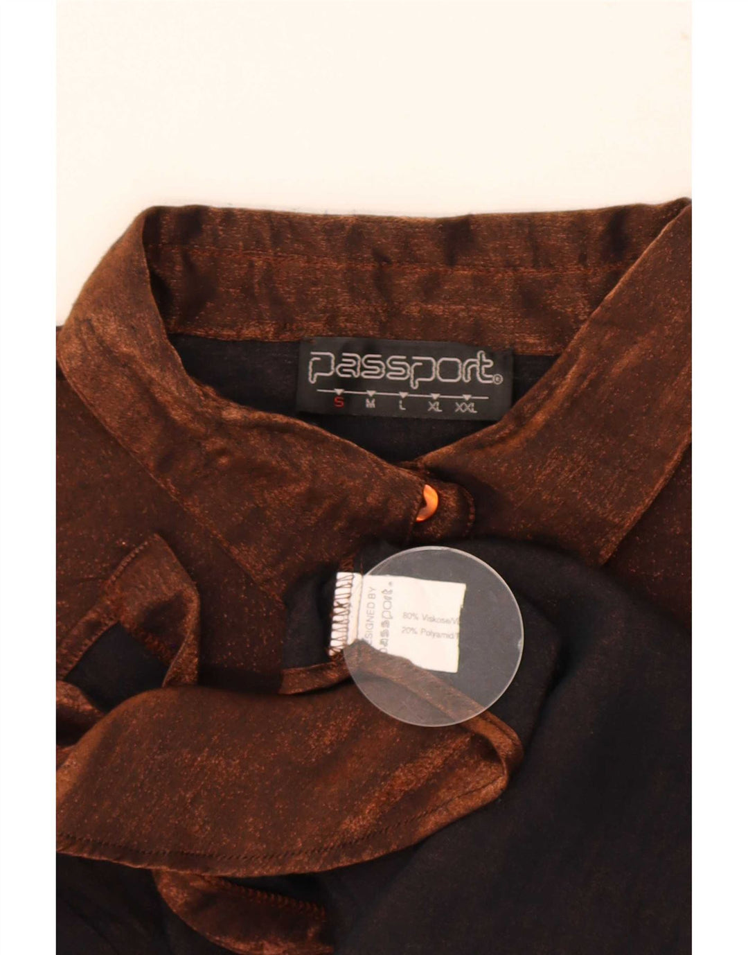 Camicetta da donna Passport UK 10 piccola in viscosa marrone