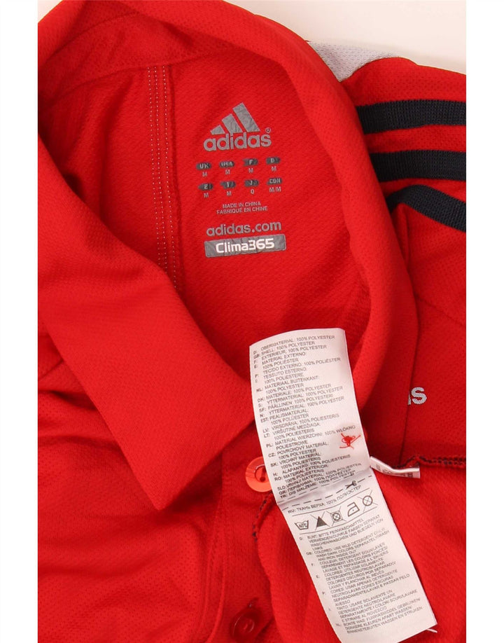 Polo Adidas Clima 365 da uomo in poliestere color block rosso medio