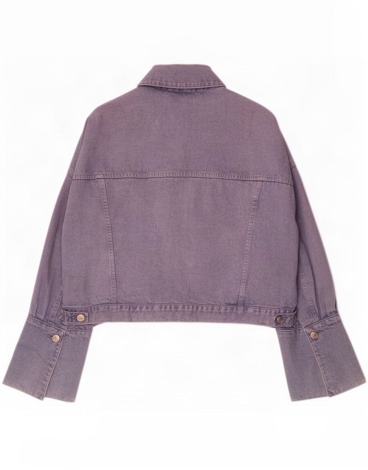 Giacca di jeans oversize da donna Zara UK 14 cotone viola medio