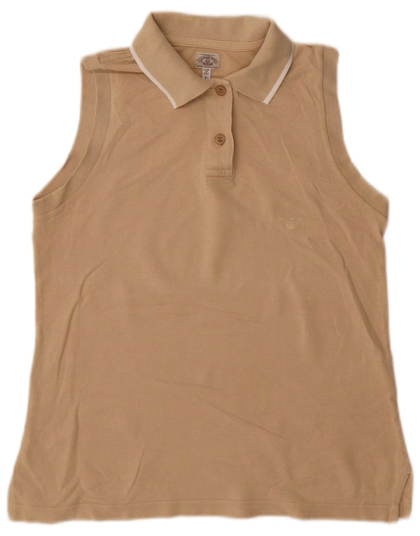 Polo Smanicata Donna Armani Jeans IT 40 Small Cotone Beige