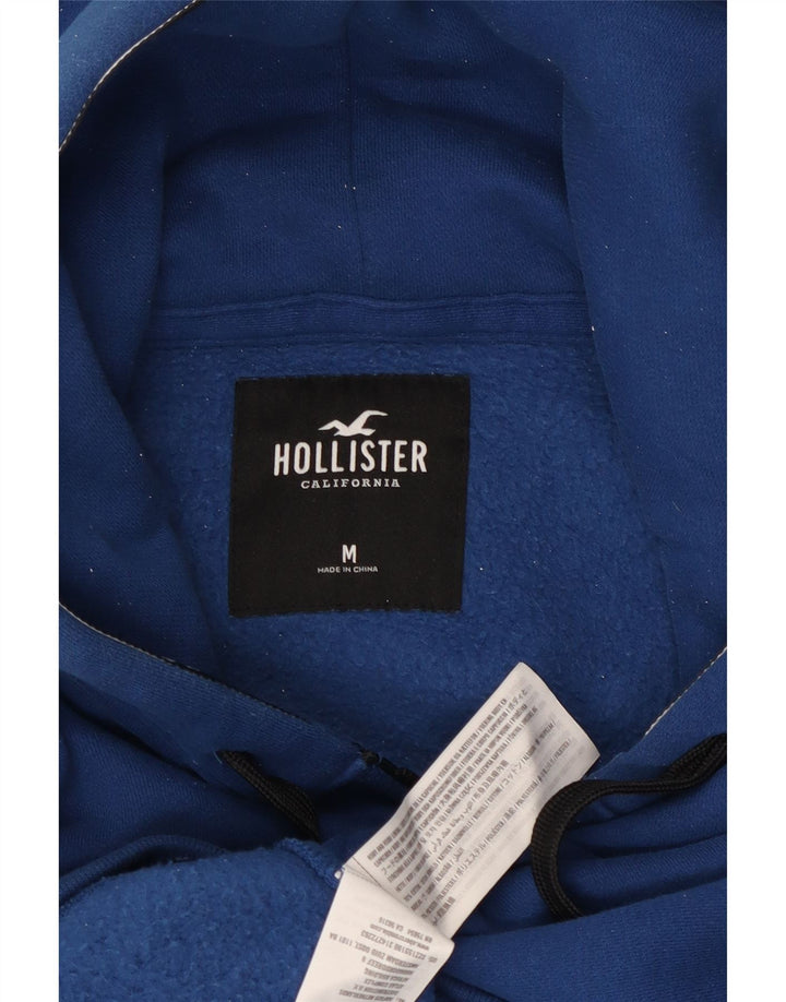Maglione con cappuccio e zip da uomo HOLLISTER in cotone blu medio