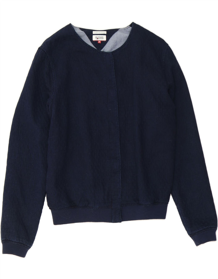 TOMMY HILFIGER Womens Bomber Jacket UK 14 Medium Navy Blue Cotton Vintage Tommy Hilfiger and Second-Hand Tommy Hilfiger from Messina Hembry 