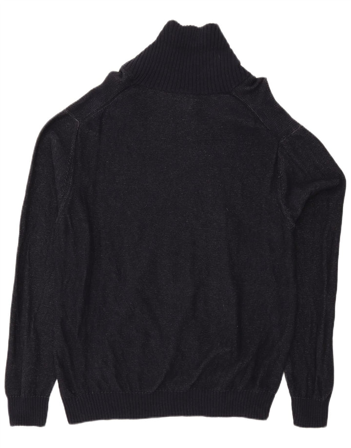 CHAPS Maglione da uomo con collo a scialle XL blu navy screziato