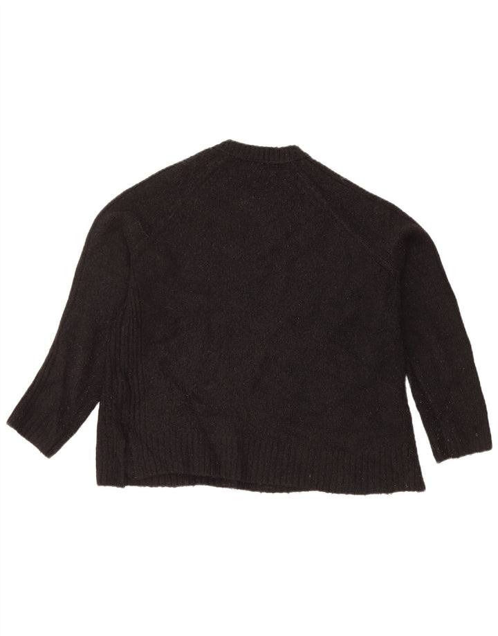 Maglione maglione girocollo corto da donna Marks & Spencer UK 14 medio nero