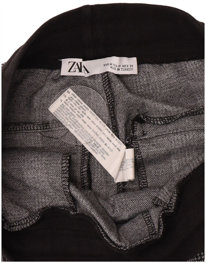 Pantaloni corti slim da uomo Zara medi W31 L25 poliestere pied de poule grigio