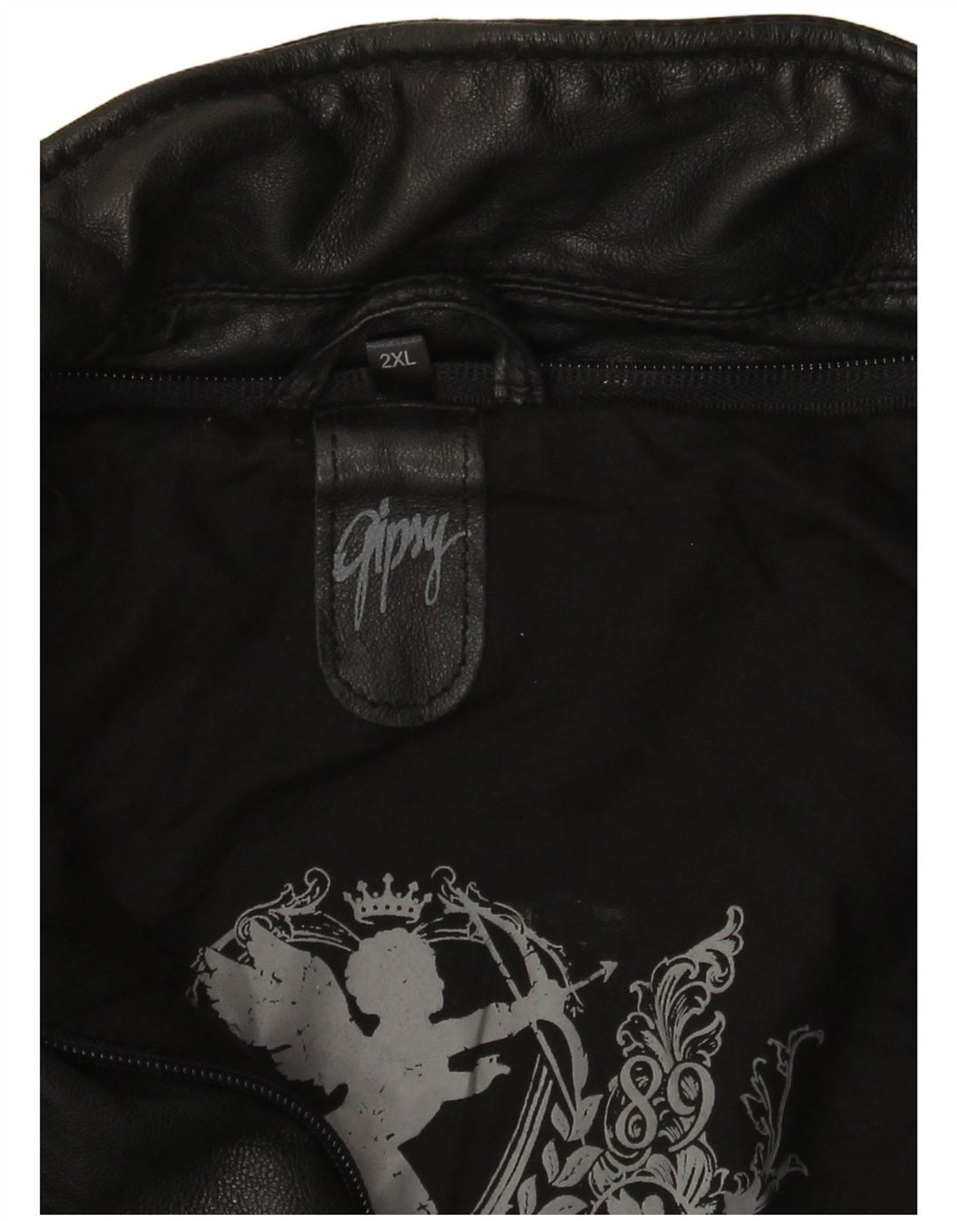 Giacca da motociclista in pelle da donna Gipsy UK 20 2XL Nera