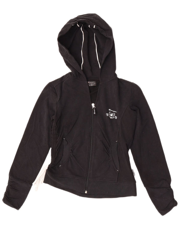 Maglione con cappuccio e zip da donna Champion UK 10 piccolo cotone nero