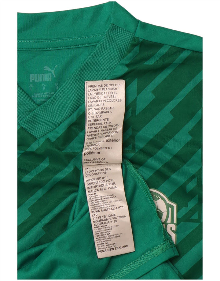 PUMA T-shirt grafica da uomo Top Small Verde geometrico in poliestere