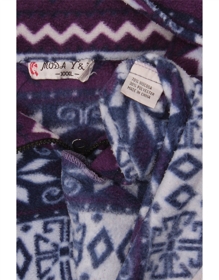 Giacca in pile da donna VINTAGE UK 22 3XL Viscosa Fair Isle viola