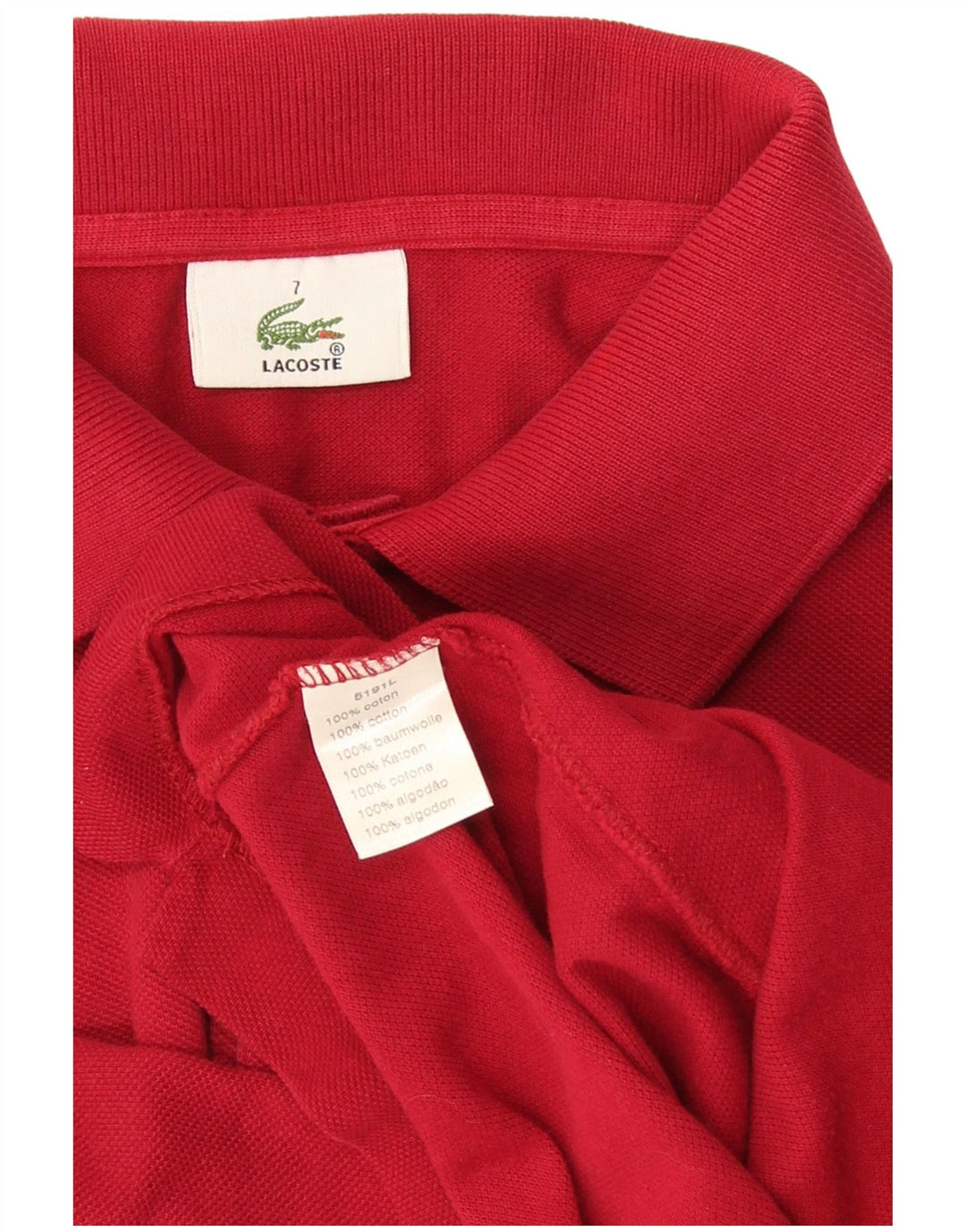 Polo da uomo Lacoste taglia 7 2XL cotone rosso