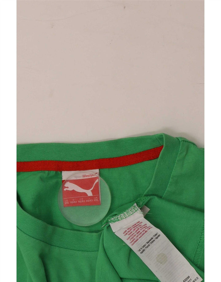 T-shirt da uomo Puma Top 2XL verde cotone