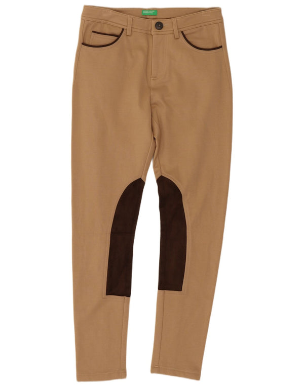 Pantaloni skinny da equitazione da donna Benetton UK 8 Small W26 L27 Beige Colourblock