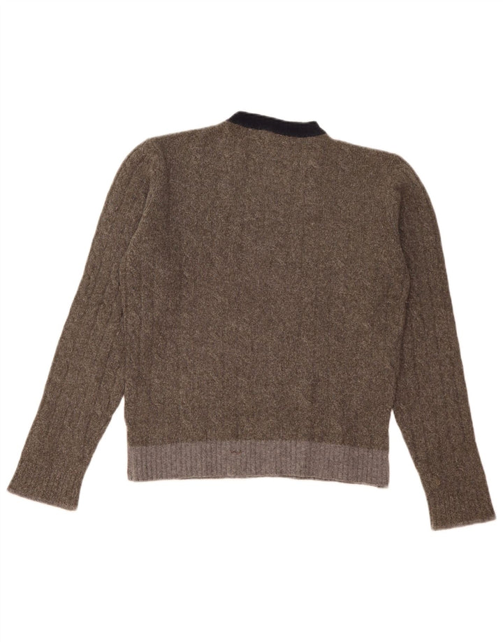 Maglione maglione girocollo da uomo Dkny piccolo in lana color block grigio