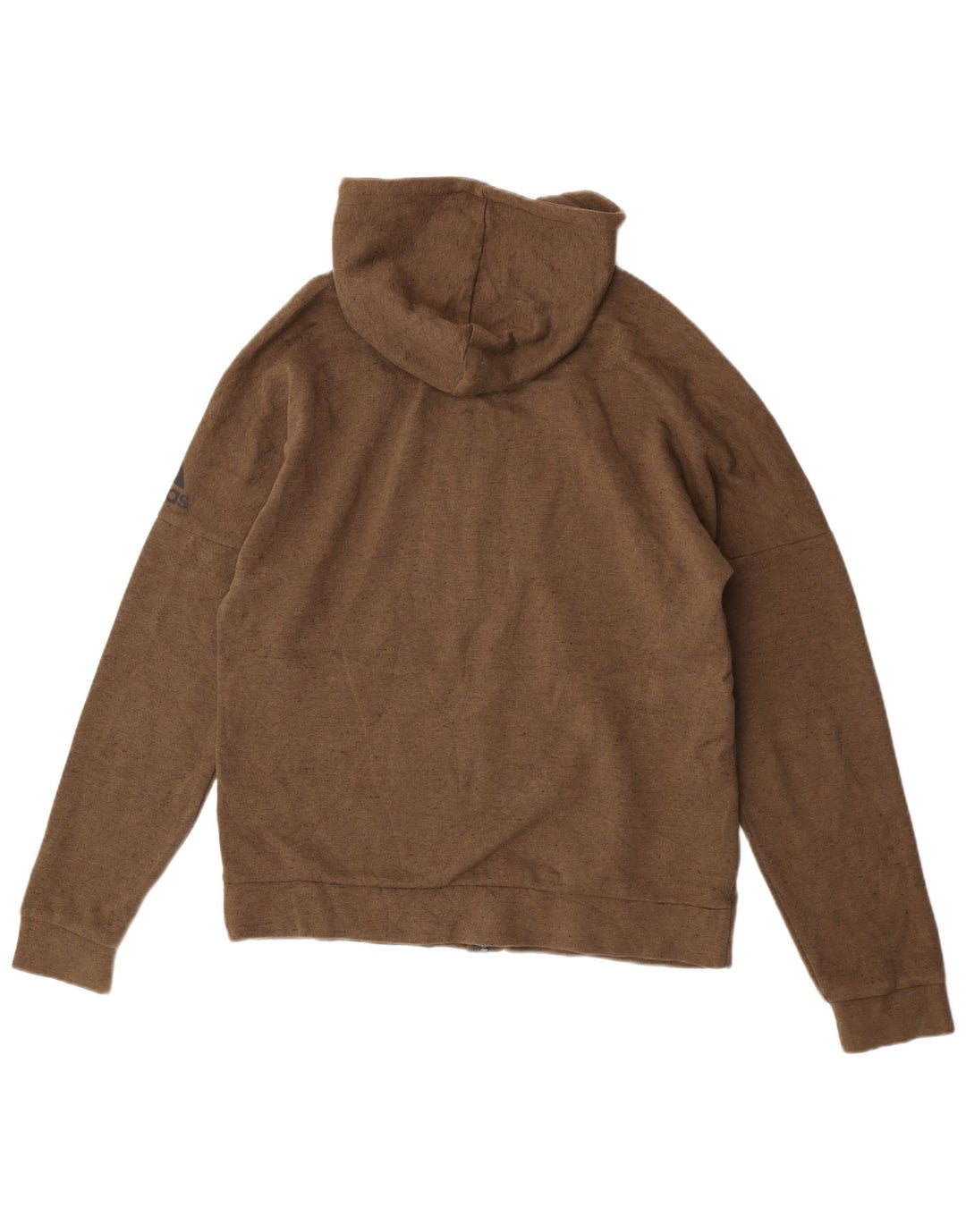 Felpa con cappuccio e zip Adidas da uomo grande marrone