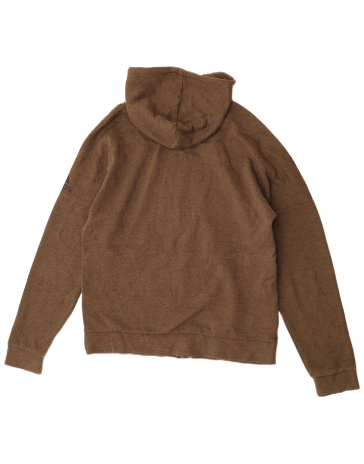 Felpa con cappuccio e zip Adidas da uomo grande marrone