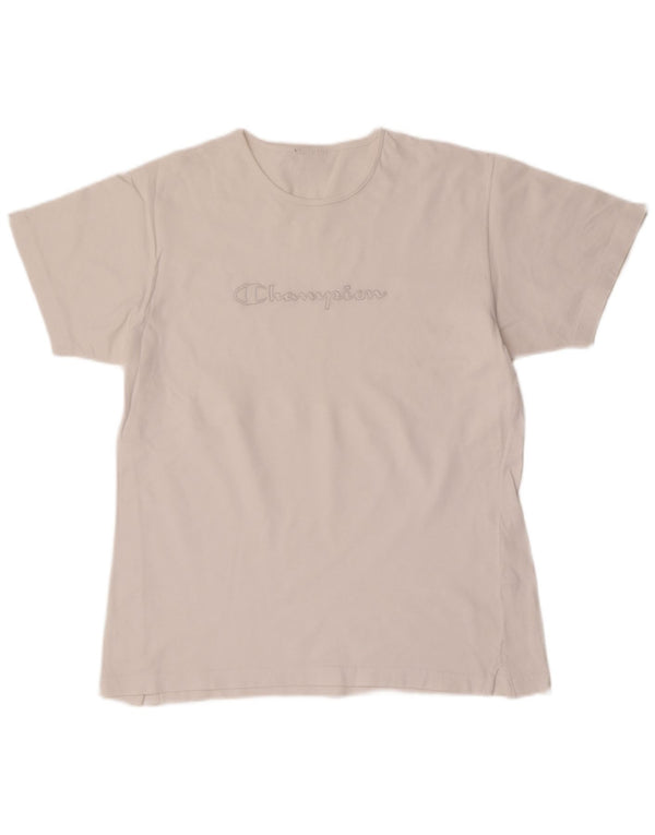 T-shirt grafica da donna Champion Top UK 16 grande cotone bianco