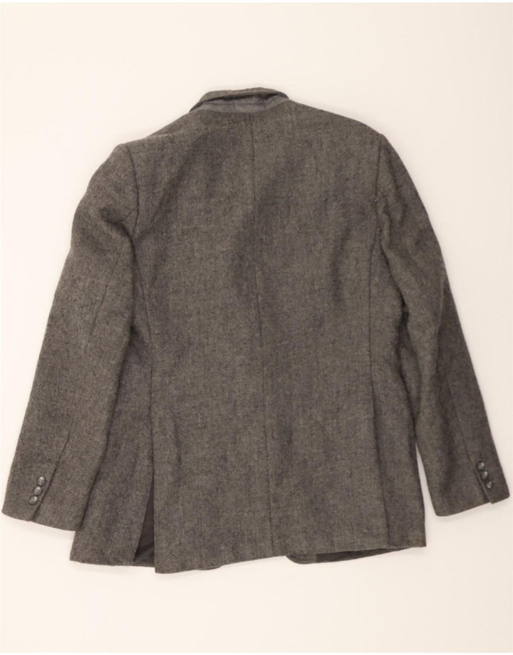 WELLINGTON Mens 2 Button Blazer Jacket UK 42 XL Grey Virgin Wool Vintage Wellington and Second-Hand Wellington from Messina Hembry 