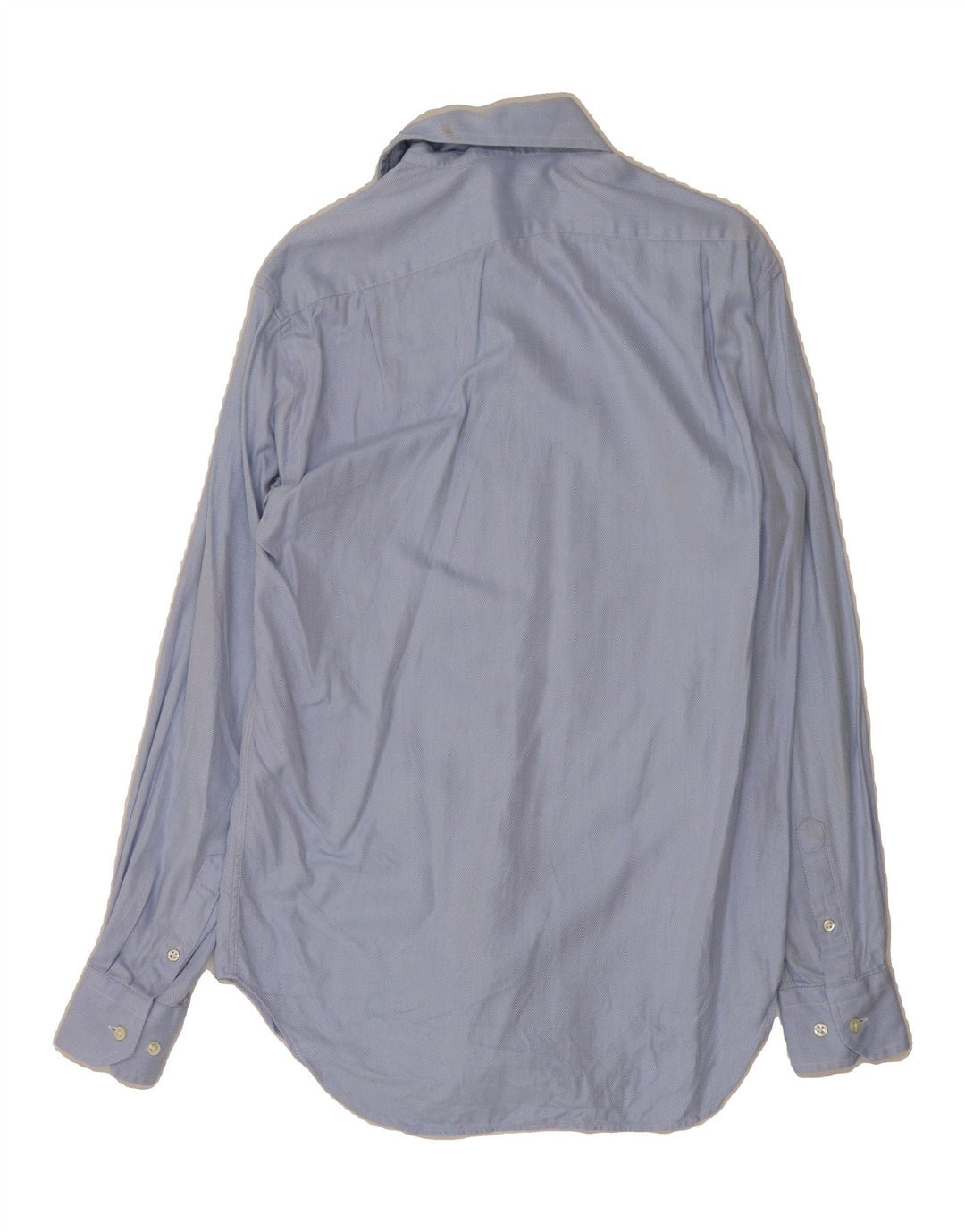 MASSIMO DUTTI Mens Shirt Size 39 15 1/2 Medium Blue Herringbone Cotton Vintage Massimo Dutti and Second-Hand Massimo Dutti from Messina Hembry 