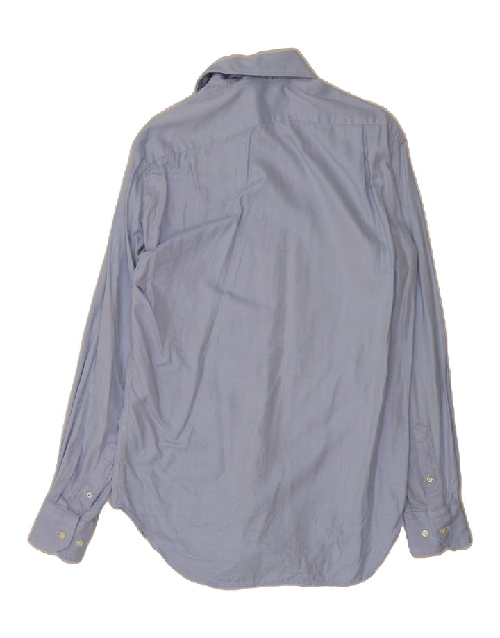 MASSIMO DUTTI Mens Shirt Size 39 15 1/2 Medium Blue Herringbone Cotton Vintage Massimo Dutti and Second-Hand Massimo Dutti from Messina Hembry 