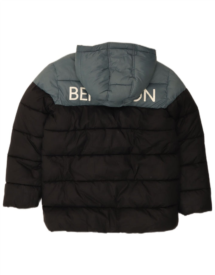 Giacca imbottita con grafica BENETTON per ragazzi 10-11 anni XL Black Colourblock