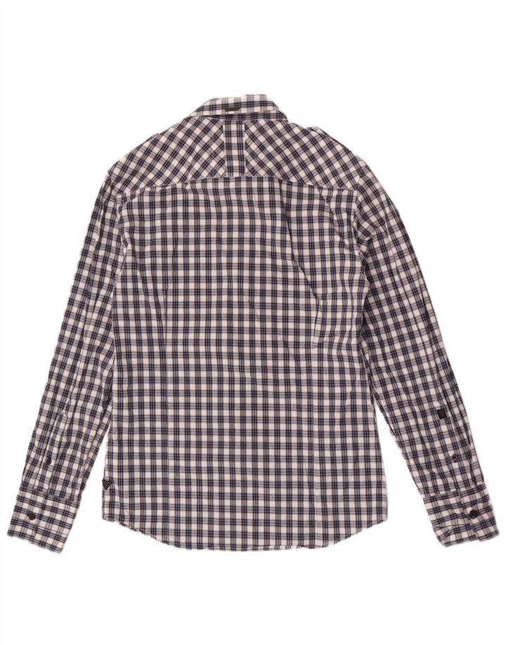 Camicia Guess Uomo Small Blue Check in cotone