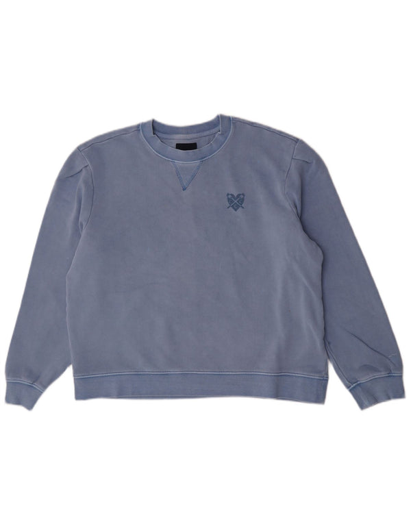 Crew Clothing Felpa oversize da donna Maglione UK 10 Piccolo cotone blu