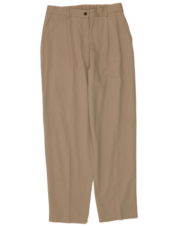 L.L.BEAN Pantaloni chino con pegging da donna a vita alta US 12 Large W30 L30 Beige