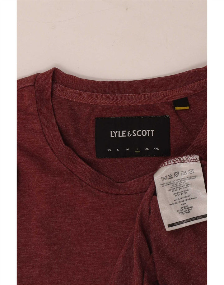 T-shirt da uomo Lyle & Scott Top grande in poliestere bordeaux