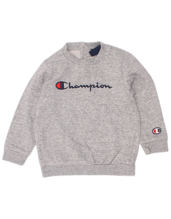 Felpa con grafica Champion per neonati, 9-12 mesi, piccola, grigia chiazzata