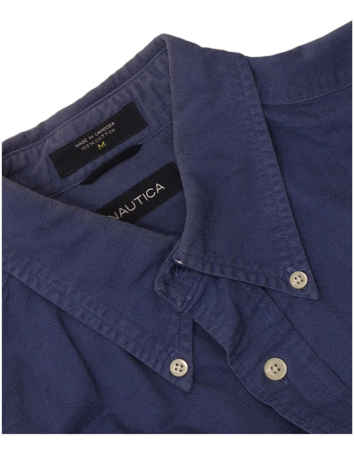 Nautica Mens Shirt Medium Blue Cotton