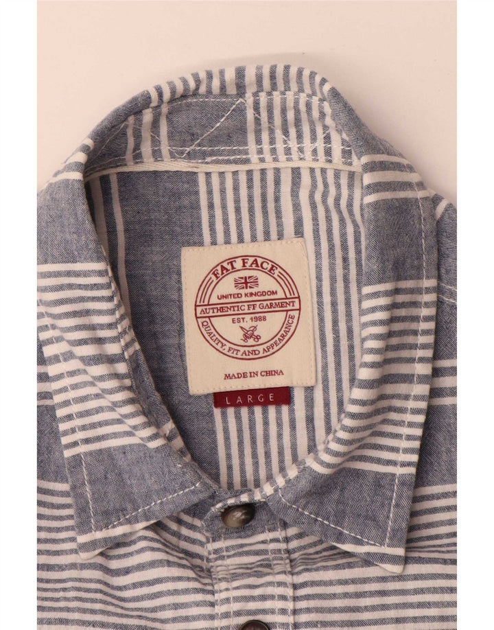 Camicia da uomo dalla vestibilità regolare Fat Face, lino grande a righe blu