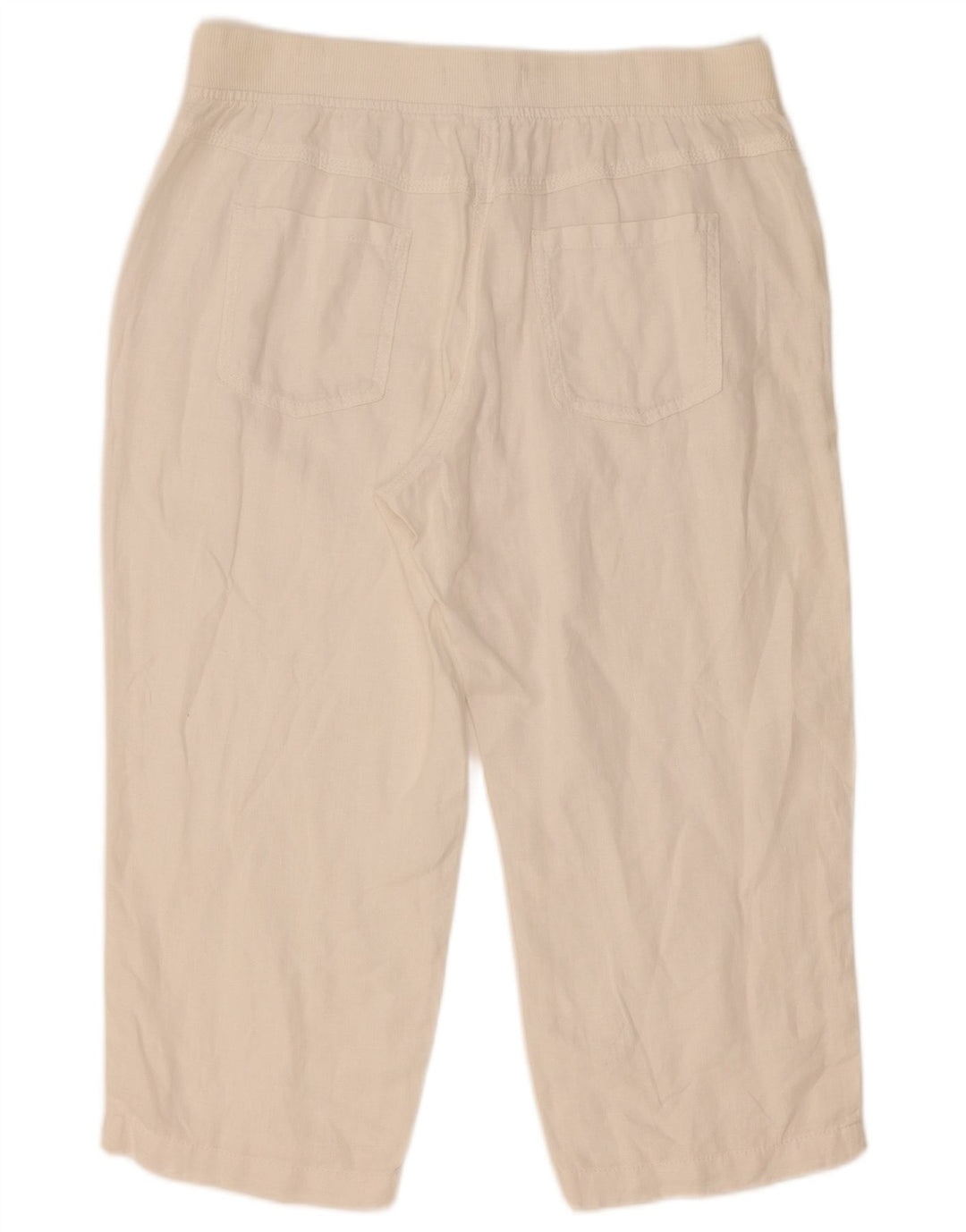 Pantaloni capri dritti da donna Marks & Spencer W32 L21 Lino bianco