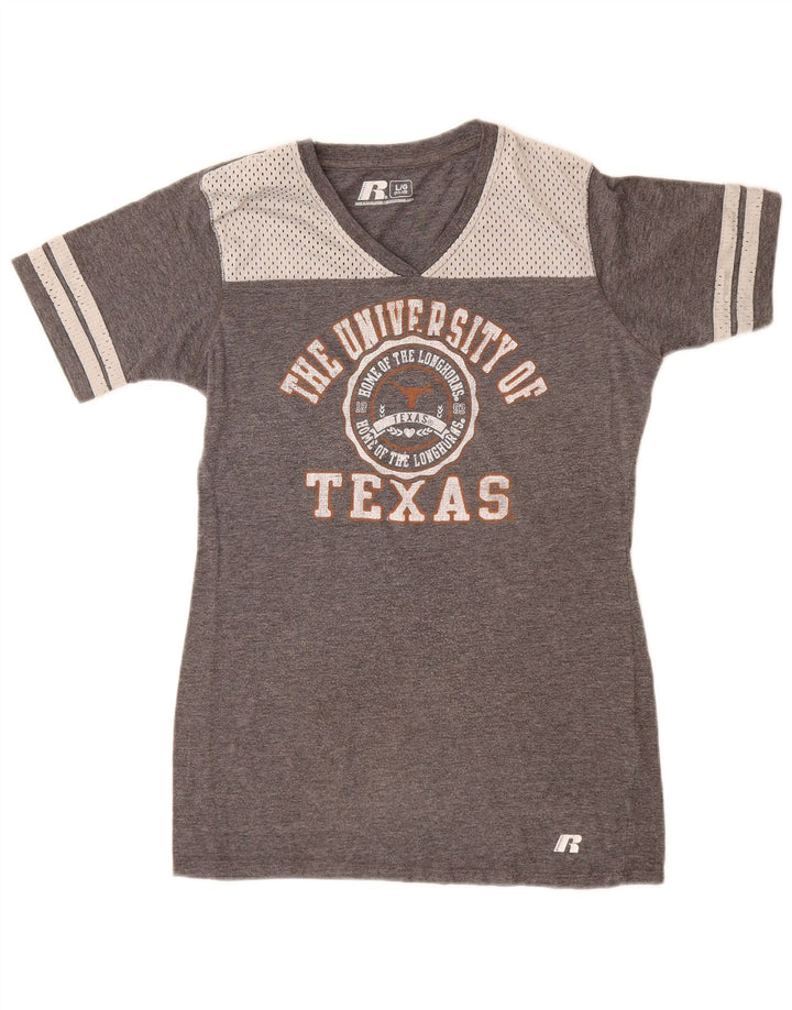 T-shirt grafica per ragazze Russell Athletic Top 11-12 anni Large in poliestere grigio