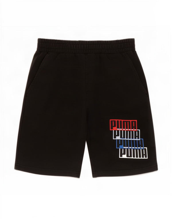 Pantaloncini sportivi grafici da uomo Puma piccoli in cotone nero