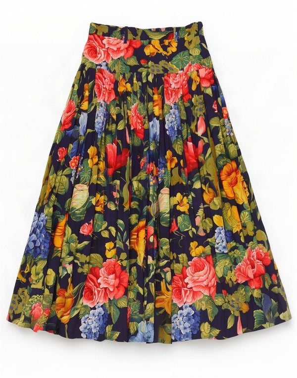 Gonna lunga a pieghe da donna Oilily grande W30 in viscosa floreale multicolore