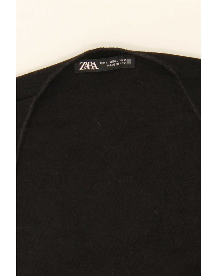 Top corto senza maniche da donna Zara UK 14 grande nero