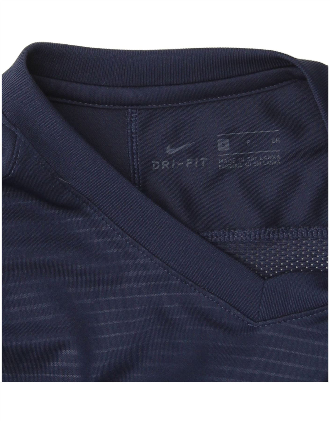 Nike - Maglia da uomo Dri Fit a maniche lunghe, piccola, in poliestere color block blu navy
