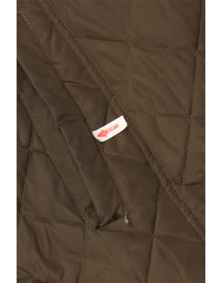 Cappotto trapuntato con cappuccio da donna Dkny UK 16 grande poliestere kaki