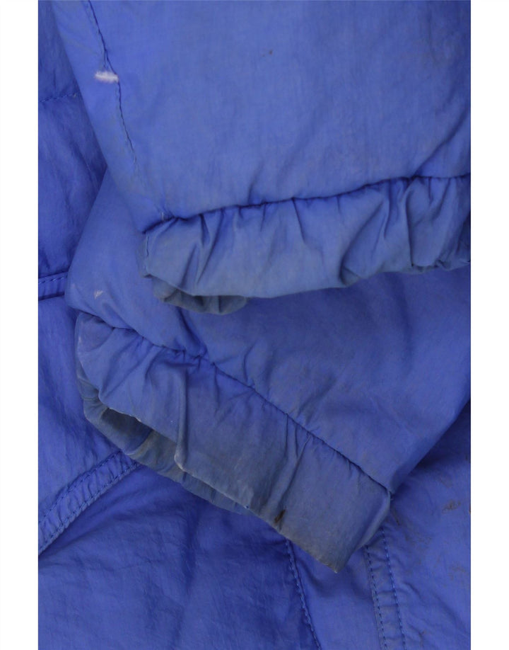 Giacca imbottita oversize da uomo vintage UK 36 piccola in nylon color block blu