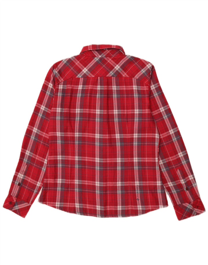 MC KINLEY Womens Flannel Shirt UK 12 Medium Red Check Polyester