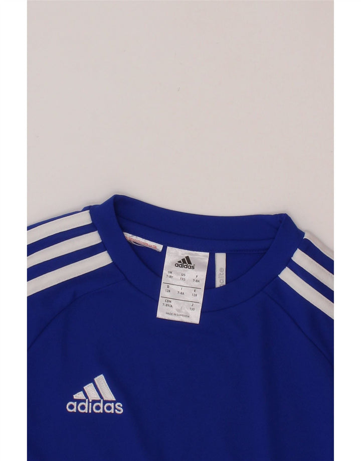 T-shirt ADIDAS da bambino Climalite 7-8 anni Blu Colourblock