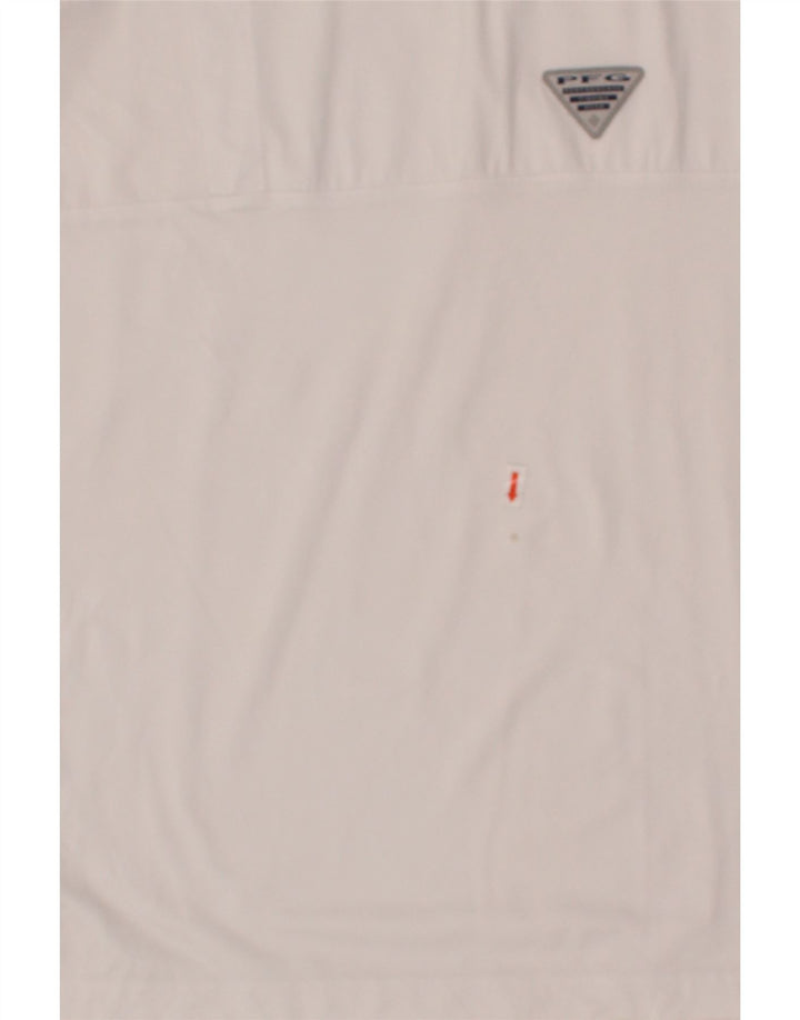 COLUMBIA Mens Polo Shirt XL White Polyester Vintage Columbia and Second-Hand Columbia from Messina Hembry 