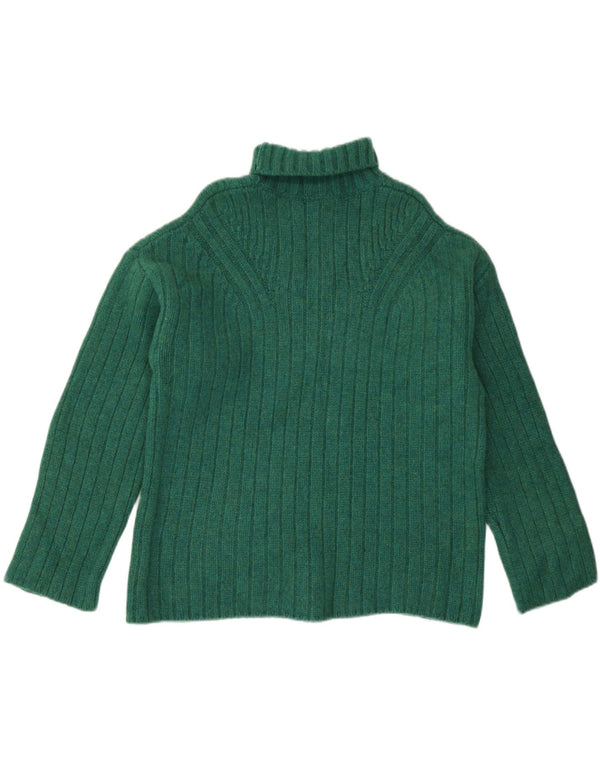Maglione maglione da donna con collo alto Jigsaw UK 14 Lana verde medio
