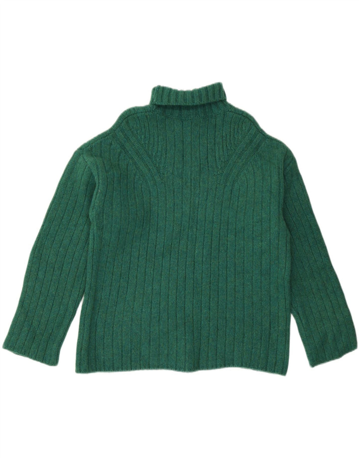 Maglione maglione da donna con collo alto Jigsaw UK 14 Lana verde medio