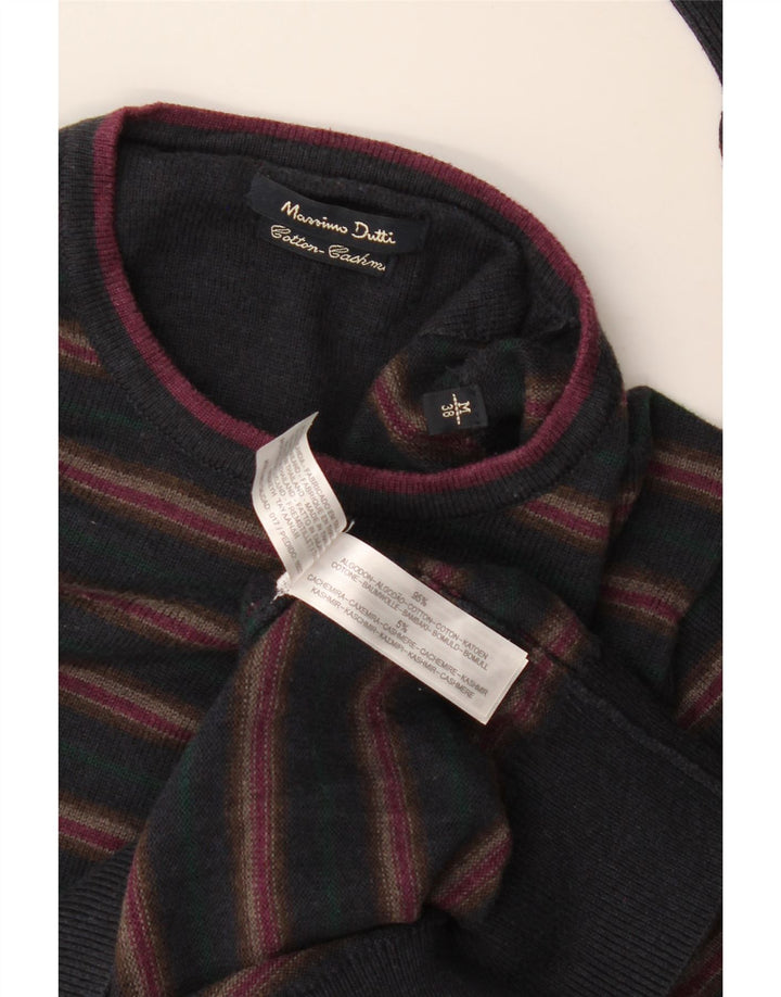 Maglione maglione girocollo da uomo Massimo Dutti EU 38 medio a righe blu navy