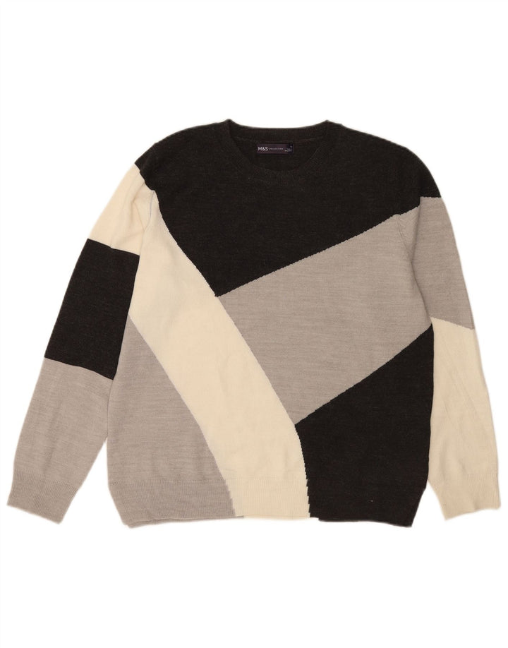 Maglione maglione girocollo da donna Marks & Spencer UK 14 grande multicolore