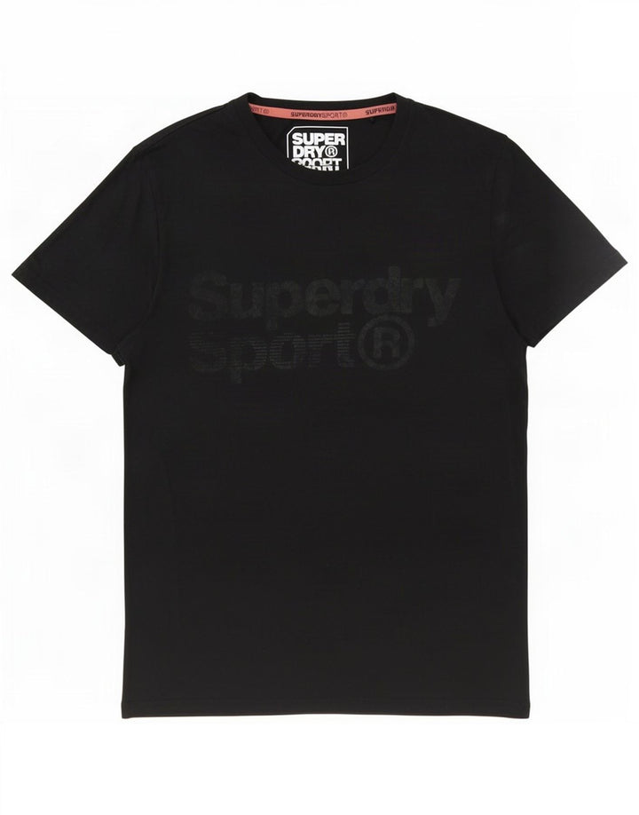 T-shirt grafica da donna Superdry Top UK 14 grande poliestere nero
